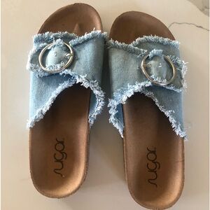 Sugar Denim Buckle Sandals